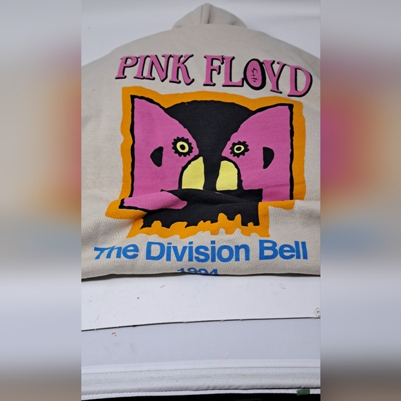 Junk Food Tees Beige Pink Floyd Hoodie Size Small - Picture 3 of 7